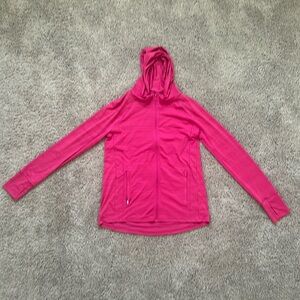 Athleta Pacifica Illume UPF Relaxed Lightweight Jacket Size Medium Hot Pink